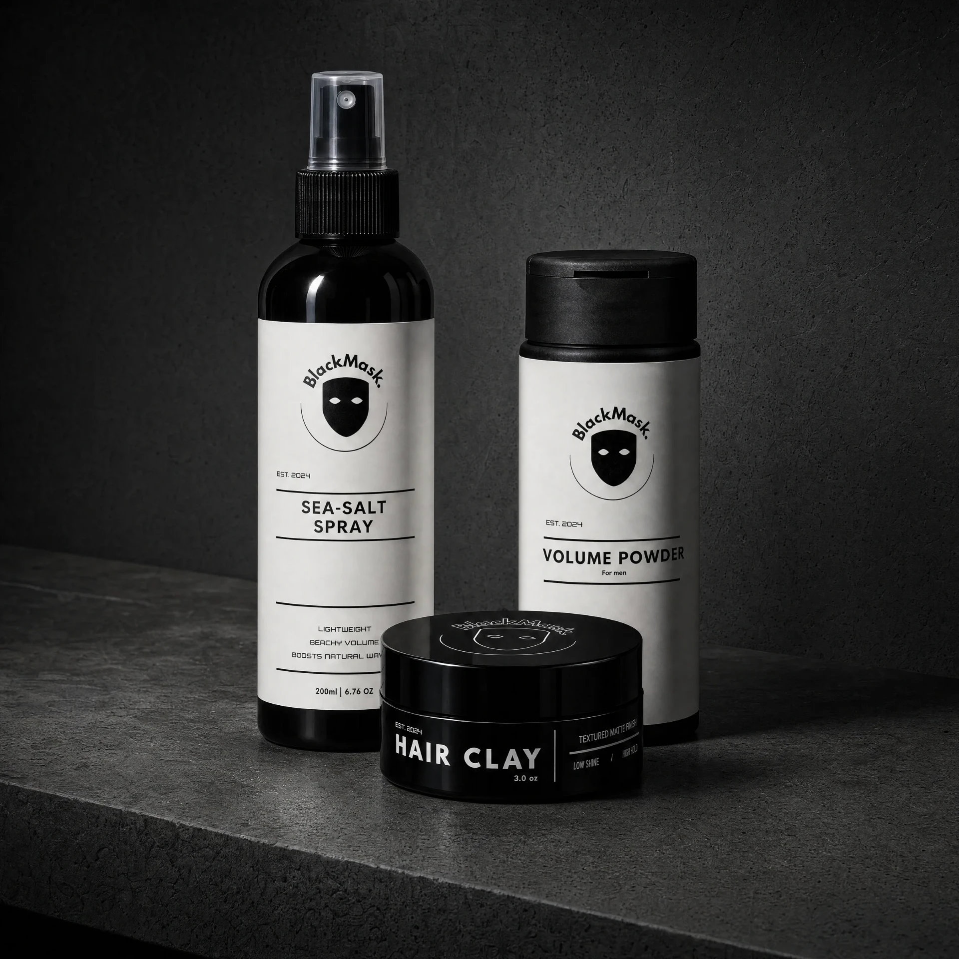 BlackMask Sea Salt Spray, Hair Clay and Volume Powder